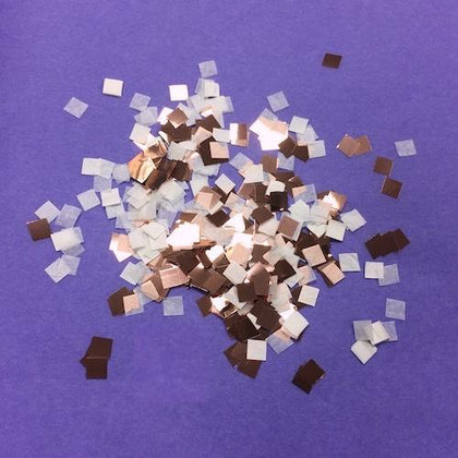 MiniFetti: Flashy Rose Gold & White Squares, 1 Pound Bulk