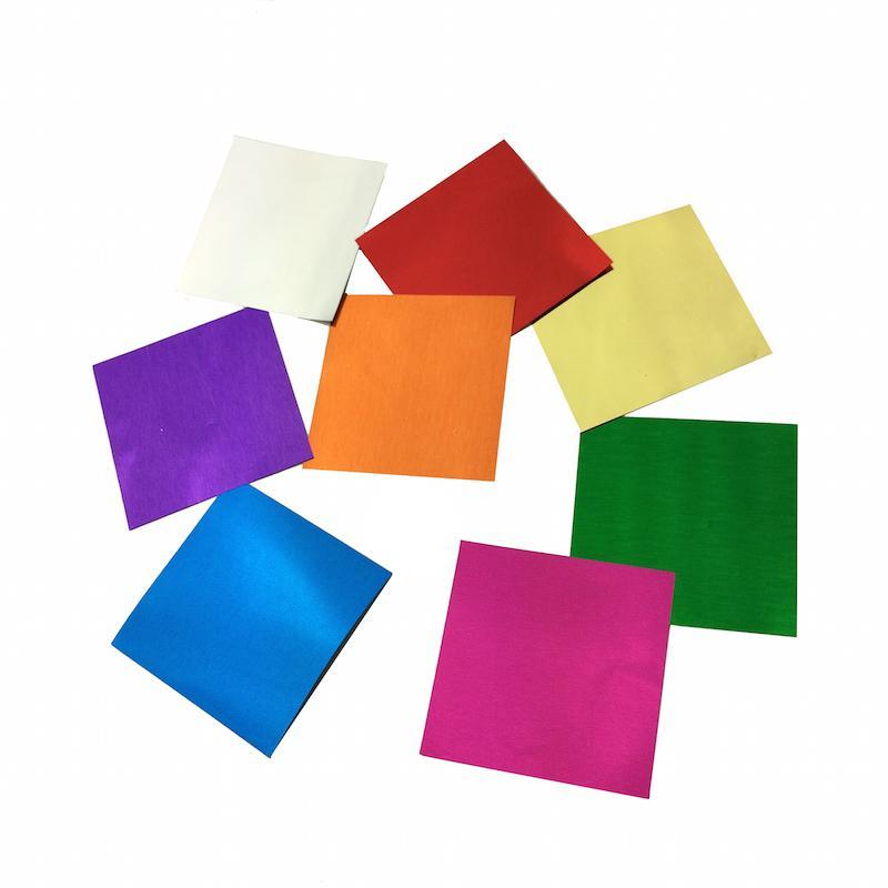 1/2" Metallic Confetti Squares 10 Shining Colors. USA Factory Bulk