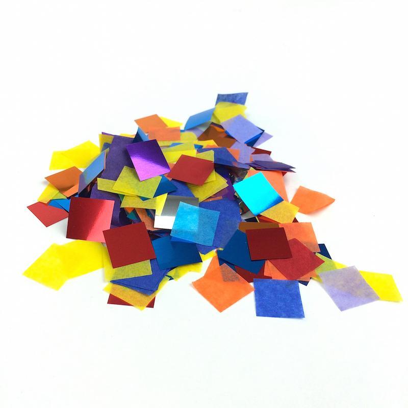 3/4 Confetti Squares: Flashy Tissue + Metallic Mix. USA Factory