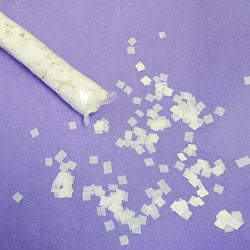 MiniFetti: White Tissue 1/4" Squares in Launch Sleeve
