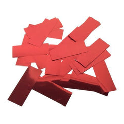Metallic Confetti: Bright Red Fluttering Rectangles, 1 Pound Bulk