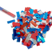 Red, White & Blue Confetti: Flashy Metallic-Tissue Mix in Launch Sleeves