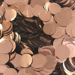 Confetti Circles: 2" Round Rose Gold Metallic, 1 Pound Bulk