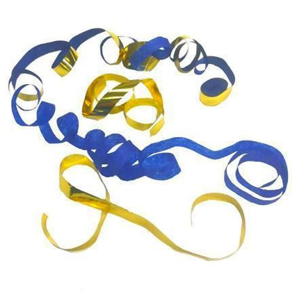 Kabuki Streamers: Flashy Blue with Gold Breakaways