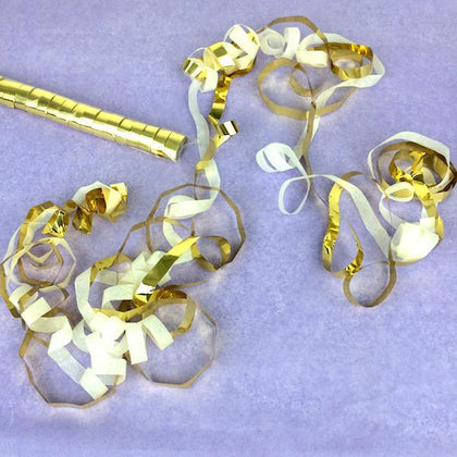 Kabuki Streamers: Flashy Gold Metallic & White Tissue Double Roll