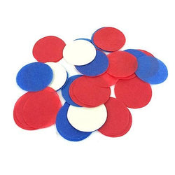 Confetti Circles: 1" and 2" Round Red White Blue Tissue, 1 Pound Bulk
