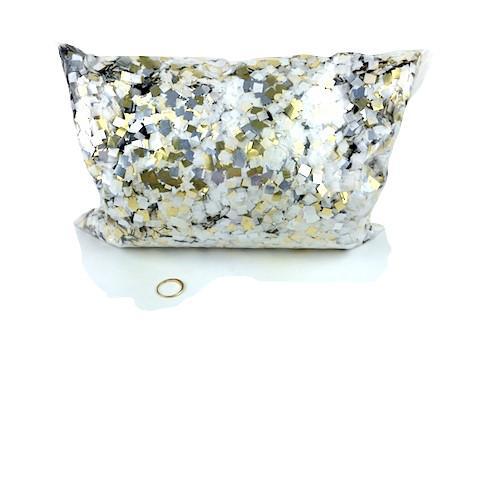Miniature Confetti: Flashy Silver, White & Gold mix. USA Factory