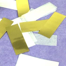 Gold & White Confetti: Flashy Metallic-Tissue Fluttering Rectangles, 1 Pound Bulk