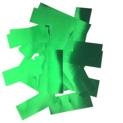 Metallic Confetti: Bright Green Fluttering Rectangles, 1 Pound Bulk