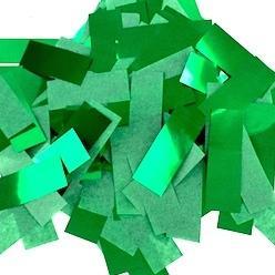 Green Confetti: Flashy Metallic-Tissue Rectangles, 1 Pound Bulk
