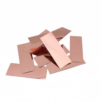 Metallic Confetti: Rose Gold Copper Fluttering Rectangles, in Bulk