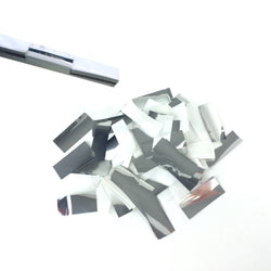 Silver & White Confetti: Flashy Metallic-Tissue Mix in Launch Sleeves