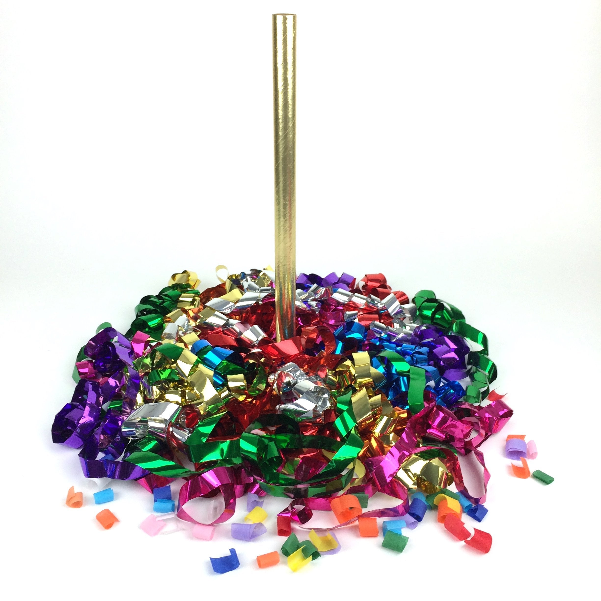 Streamer Sticks Confetti Wands: Metallic Streamers + Tissue Bubbles! Custom Colors ...